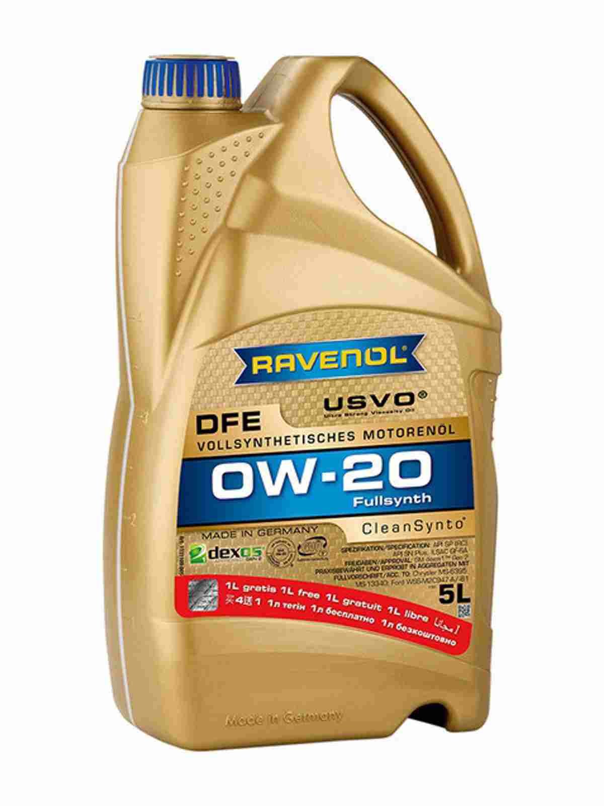 Моторное масло RAVENOL DFE SAE 0W-20 акция
