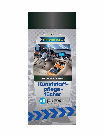 Влажные салфетки для ухода за интерьером автомобиля RAVENOL Kunststoffpflegetücher (30шт)