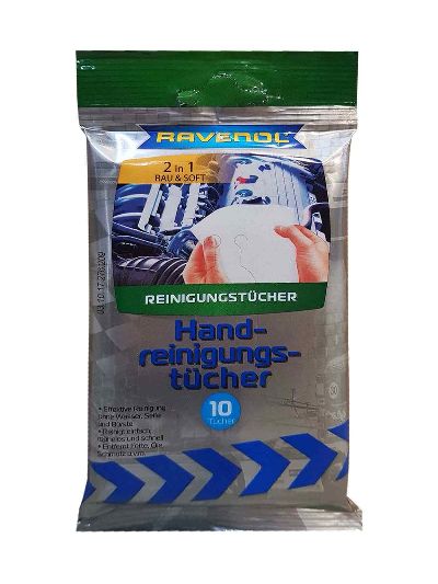 Влажные салфетки для рук RAVENOL Handreinigungstücher (10шт)