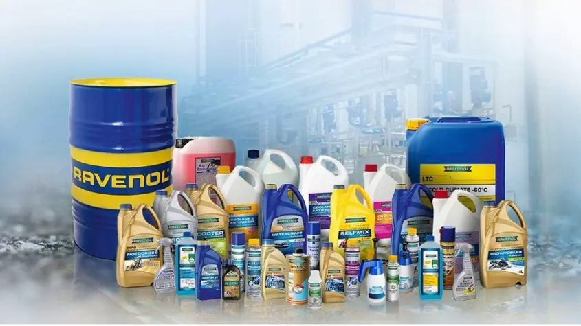 Современная упаковка масел «RAVENOL»